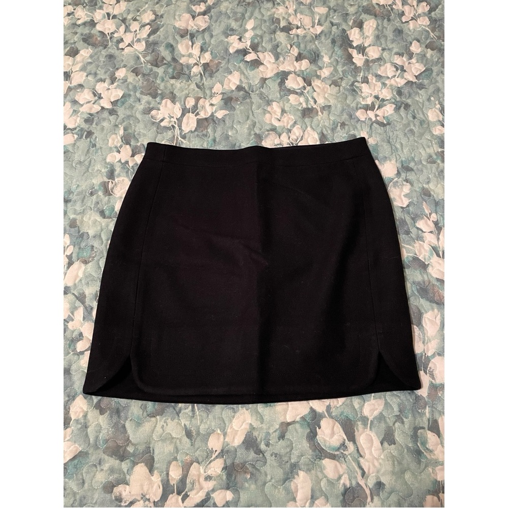 Navy wool mini skirt